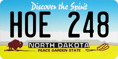 ND license plate HOE248
