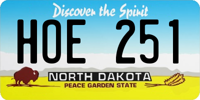 ND license plate HOE251
