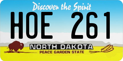 ND license plate HOE261
