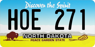 ND license plate HOE271