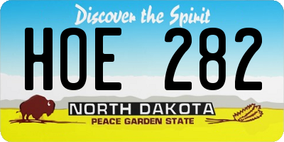 ND license plate HOE282