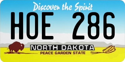 ND license plate HOE286