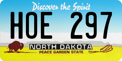 ND license plate HOE297