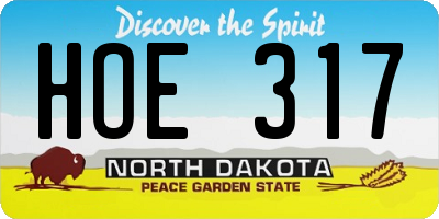 ND license plate HOE317