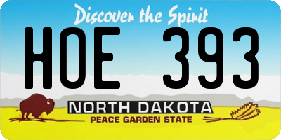 ND license plate HOE393