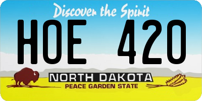 ND license plate HOE420