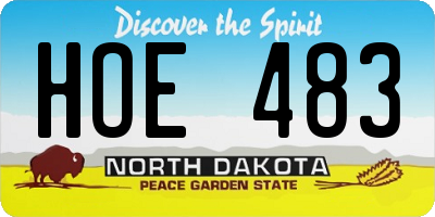 ND license plate HOE483