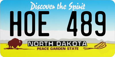 ND license plate HOE489