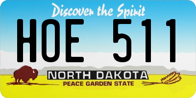 ND license plate HOE511