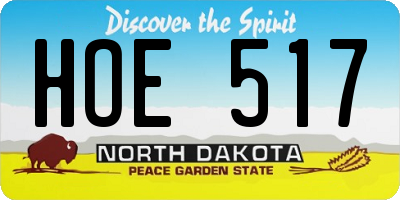 ND license plate HOE517