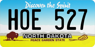 ND license plate HOE527