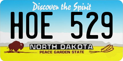 ND license plate HOE529