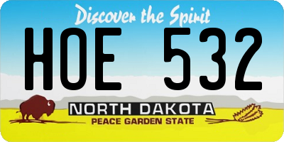 ND license plate HOE532