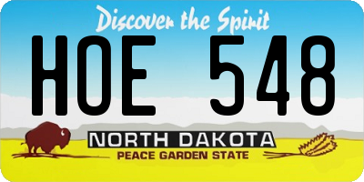 ND license plate HOE548