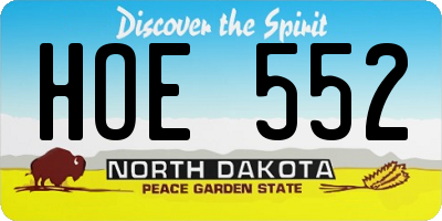 ND license plate HOE552