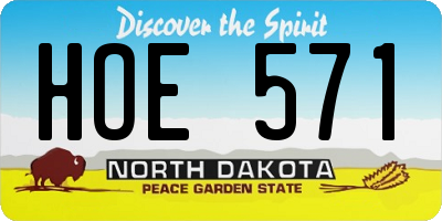 ND license plate HOE571