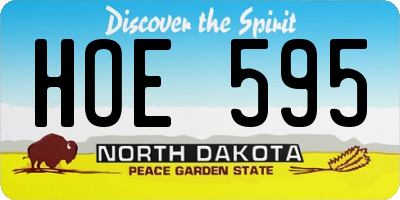 ND license plate HOE595