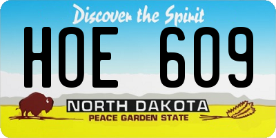 ND license plate HOE609