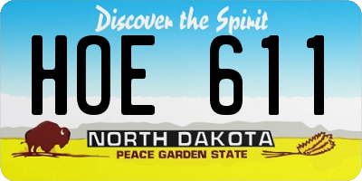 ND license plate HOE611