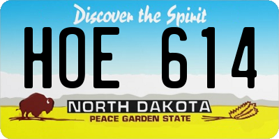 ND license plate HOE614