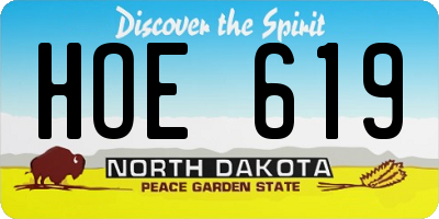 ND license plate HOE619