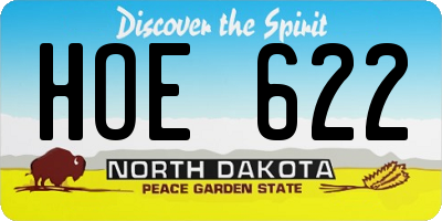 ND license plate HOE622