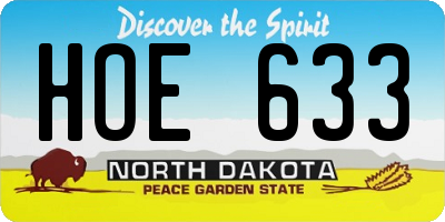 ND license plate HOE633