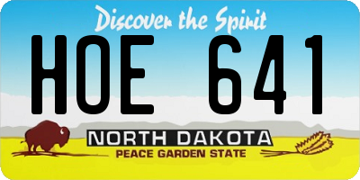 ND license plate HOE641