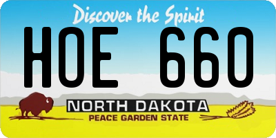 ND license plate HOE660