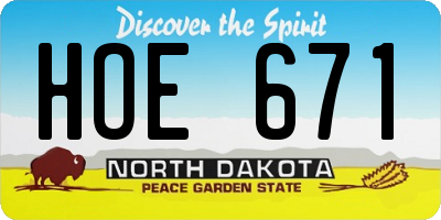 ND license plate HOE671