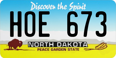 ND license plate HOE673