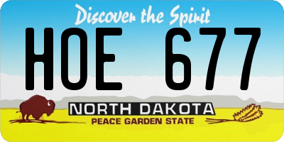 ND license plate HOE677