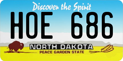ND license plate HOE686
