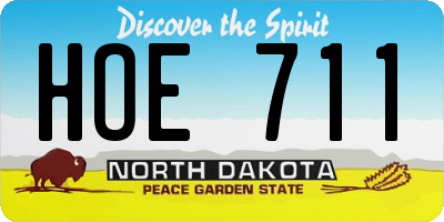 ND license plate HOE711