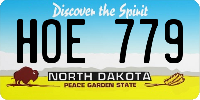 ND license plate HOE779
