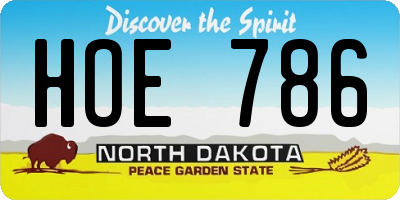 ND license plate HOE786