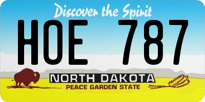 ND license plate HOE787