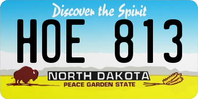 ND license plate HOE813