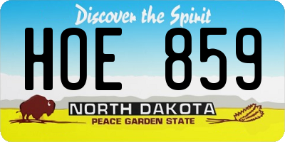ND license plate HOE859