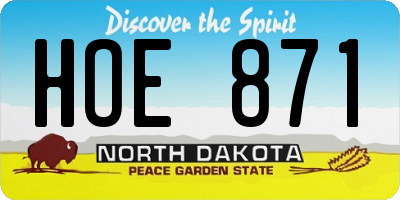 ND license plate HOE871