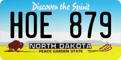 ND license plate HOE879