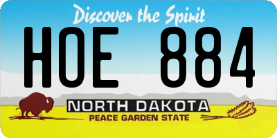 ND license plate HOE884