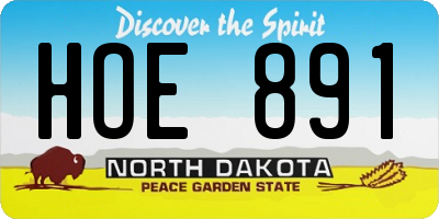 ND license plate HOE891