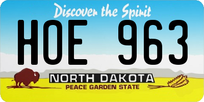 ND license plate HOE963
