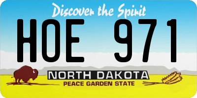 ND license plate HOE971