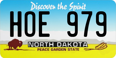 ND license plate HOE979