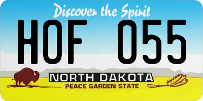 ND license plate HOF055