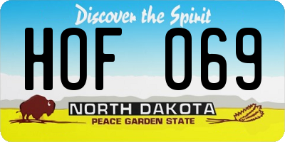 ND license plate HOF069