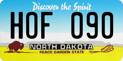 ND license plate HOF090