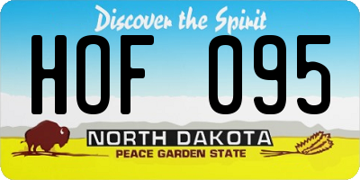 ND license plate HOF095